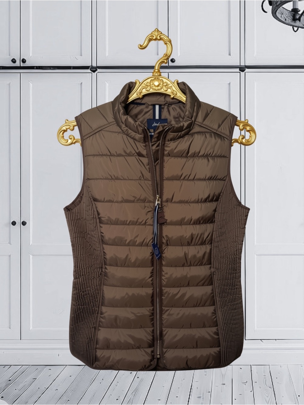 NWT Joules Whitlow Quilted Gilet Puffer Vest Wild Mushroom Brown Showerproof 8
